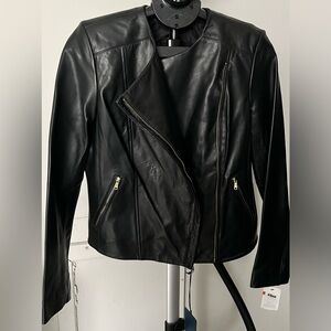Cole Haan Black Leather Women's Jacket